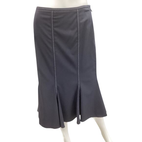 Escada 2 Piece Set Blazer & Skirt Women’s SZ 12 Cotton Blend Heart Closure Navy - Picture 7 of 10